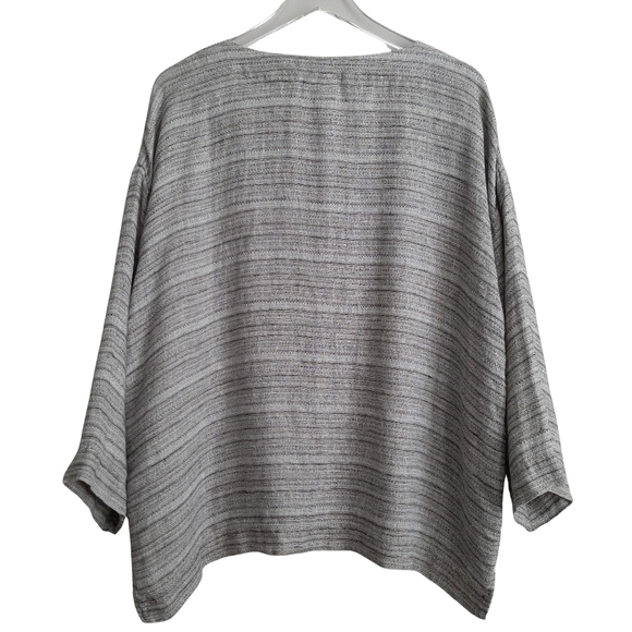 Pure Jill Linen Lagenlook Top Gray Size Large - Picture 3 of 13